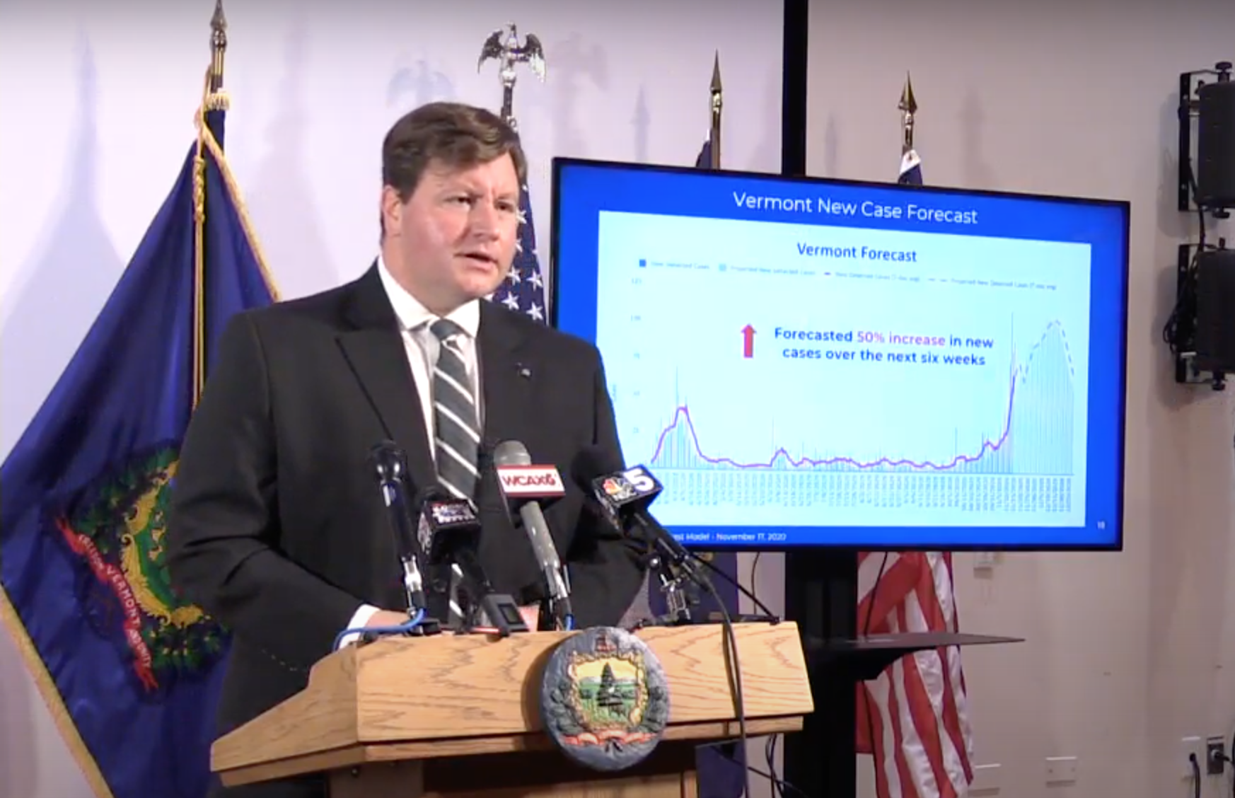 Vermont new case forecast